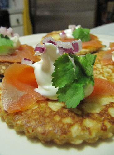 Buckwheat Blini with Smoked Salmon