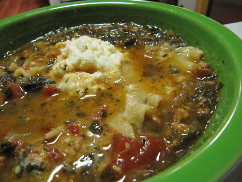 Spinach Lasagna Soup