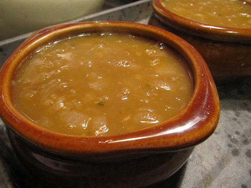 cheese-topped onion soup