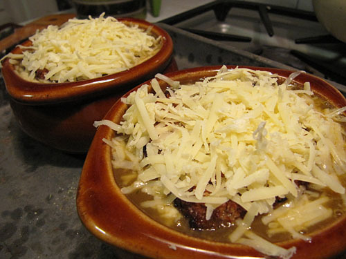 cheese-topped onion soup