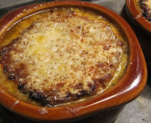 cheese-topped onion soup