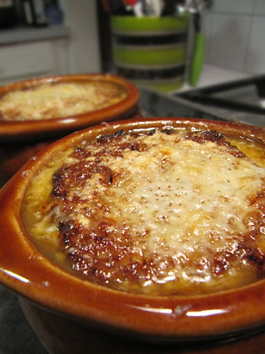 cheese-topped onion soup