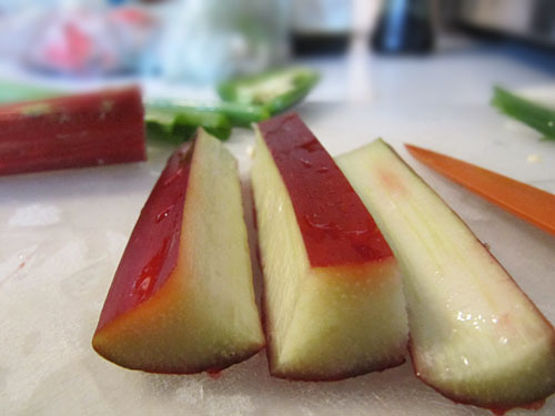 Spicy Chicken with Rhubarb Cucumber Salsa