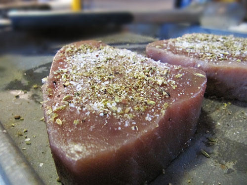 Fennel-crusted tuna