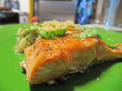 Pan-Roasted Salmon with Grapefruit Quinoa Salad