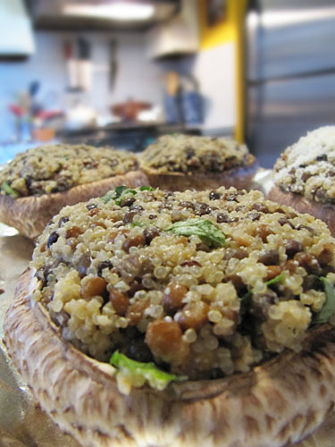 Quinoa & Lentil Stuffed Portobellos