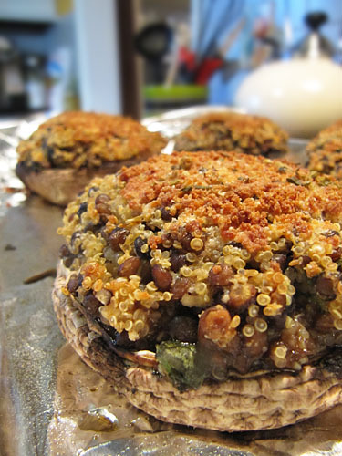 Quinoa & Lentil Stuffed Portobellos