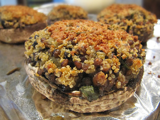 Quinoa & Lentil Stuffed Portobellos