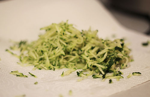 Grated Zucchini for Lemon Chia Seed Zucchini Bread