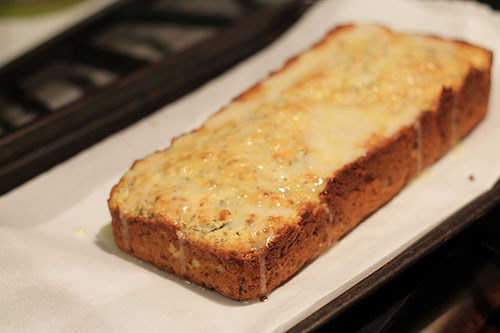 Icing on Lemon Chia Seed Zucchini Bread