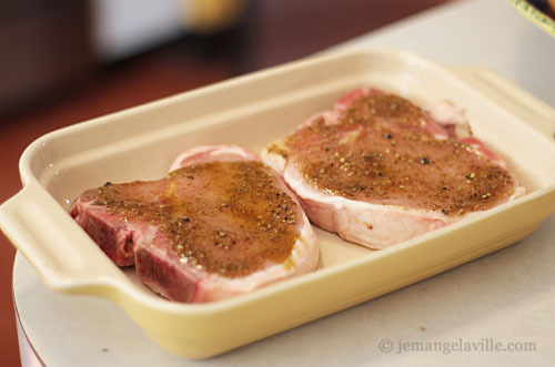 Grilled Pork Chops with Anise Seed Rub and Peach Mojo