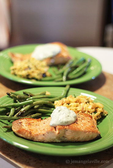 Coho Salmon with Basil Cream