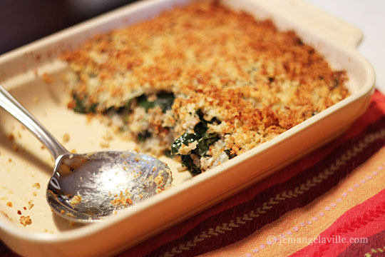 Greens and Bulgur Gratin