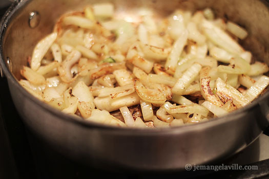 Caramelized Fennel & Pear Hash with Almonds and Parmesan