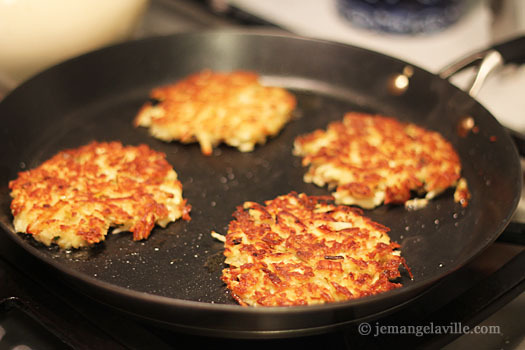 Parsnip and Pear Pancakes with Horseradish Greek Yogurt