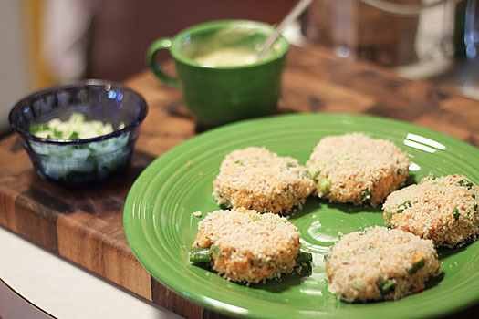 Salmon Cakes with Spicy Avocado Sauce