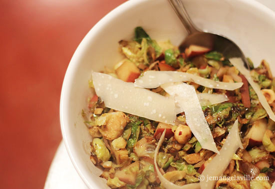 Brussels Sprouts with Pear and Hazelnuts