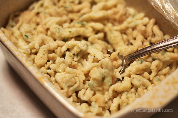 French Fridays with Dorie: Herb-speckled Spaetzle