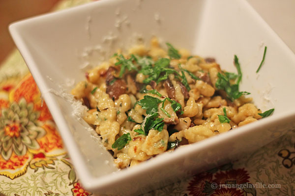 French Fridays with Dorie: Herb-speckled Spaetzle