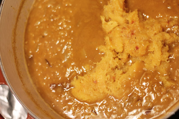 Curry Lentil and Squash Soup with Cilantro Yogurt