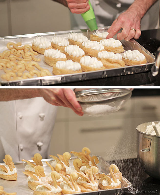 Making Cream Puff Swans at Darigold in Seattle