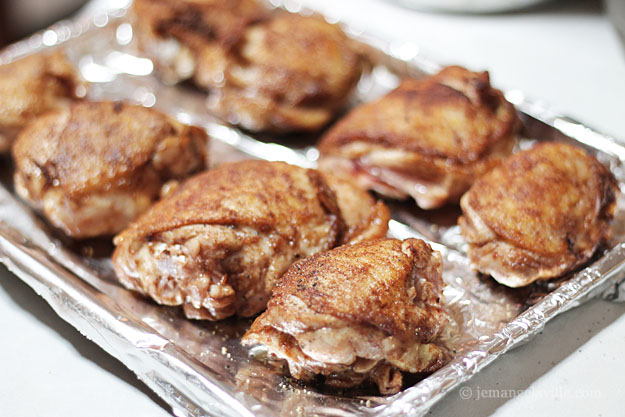 Cinnamon-Roasted Chicken Thighs with Harissa Sauce