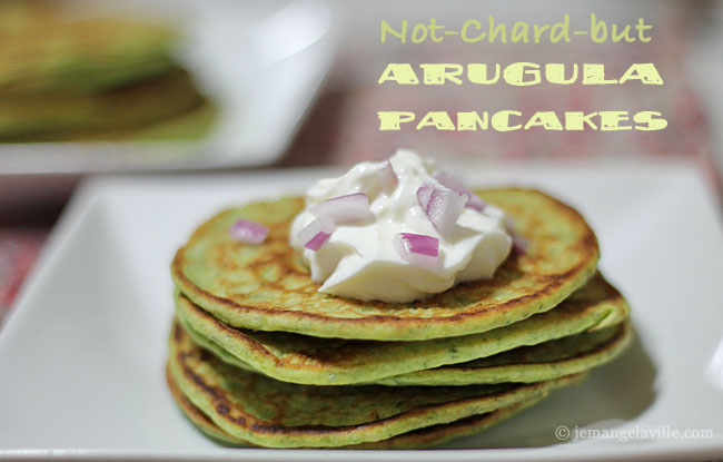 FFwD: Swiss Chard Pancakes but really Arugula Pancakes