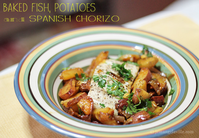 Baked Fish, Potatoes and Chorizo