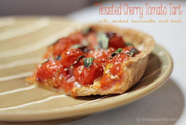 Roasted Cherry Tomato Tart with Smoked Mozzarella and Basil