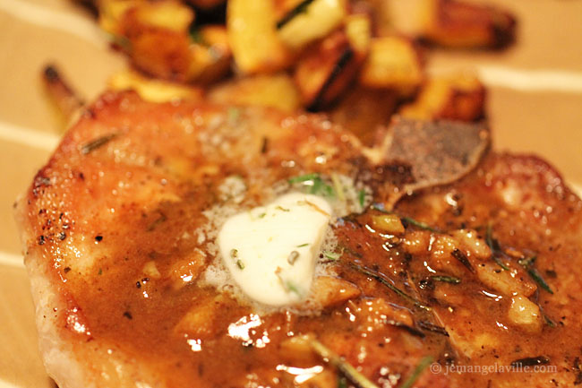 Pork Chops with Rosemary Butter, plus Delicate Squash with Maple & Dijon