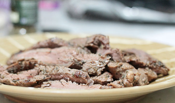 Seared Flank Steak & Quinoa Soup with Cilantro Chimichurri