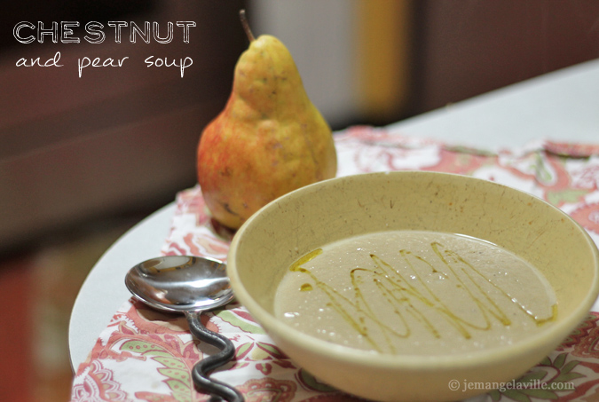 French Fridays with Dorie: Chestnut and Pear Soup