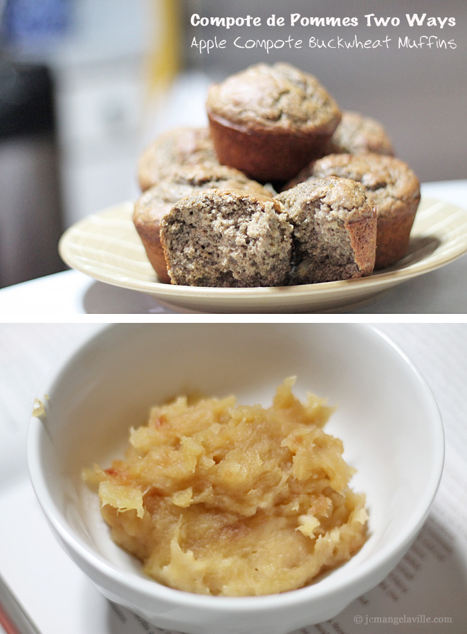 FFwD: Compote de Pommes Two Ways and Apple Compote Buckwheat Muffins with Hazelnuts, Raisins, and Molasses