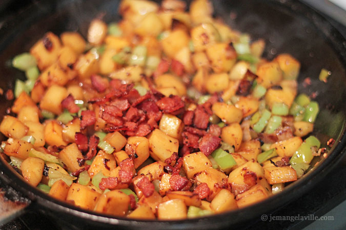 Rutabaga Hash with Onions and Crisp Bacon