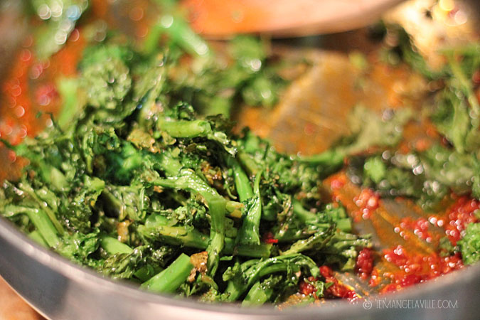 Farro with Roasted Broccoli Rabe & Harissa