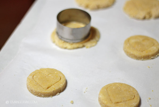 Heart-Glazed Cornmeal Almond Cookies