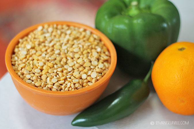 Chana Dal Chowder with turmeric, ginger, and garlic