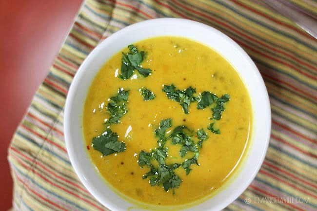 Chana Dal Chowder with turmeric, ginger, and garlic