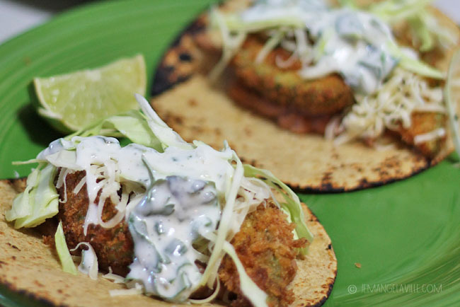 Avocado Tacos with Poblano-Buttermilk Dressing