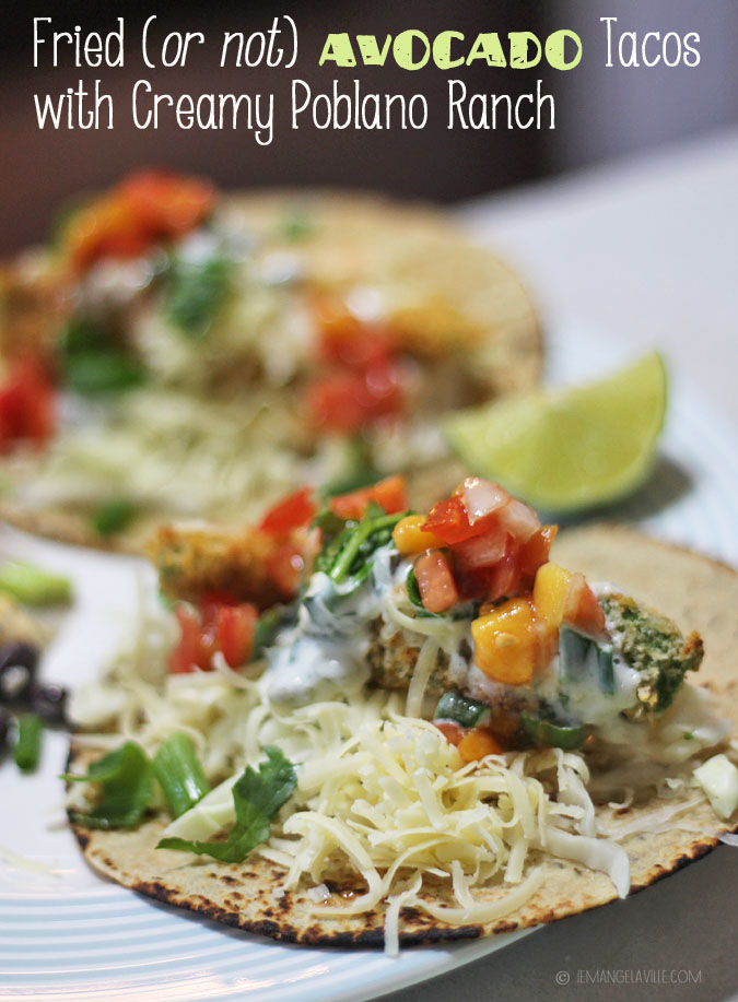 Avocado Tacos with Poblano-Buttermilk Dressing