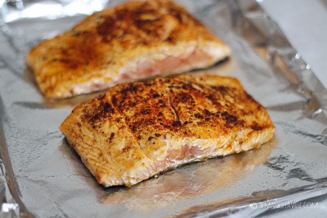 Salmon with Green Romesco