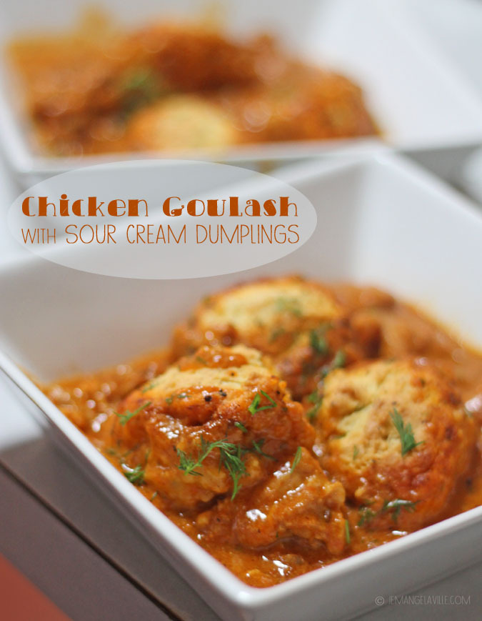 Chicken Goulash with Sour Cream Dumplings