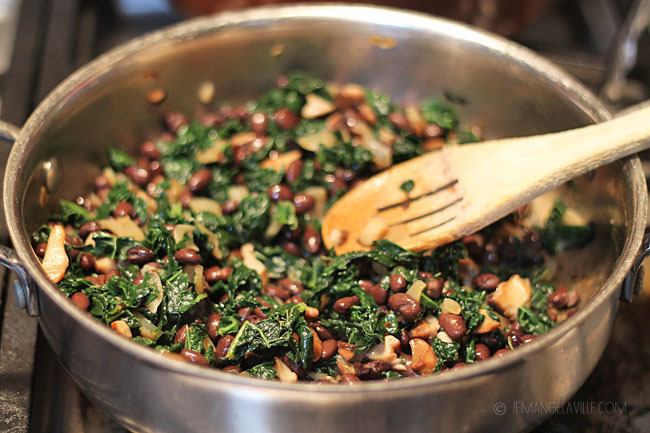 Kale and Black Bean Mole Enchiladas