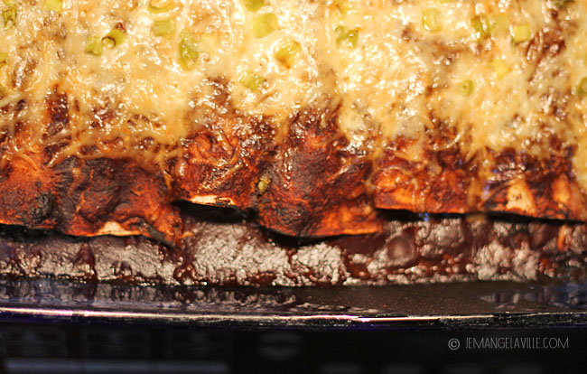 Kale and Black Bean Mole Enchiladas