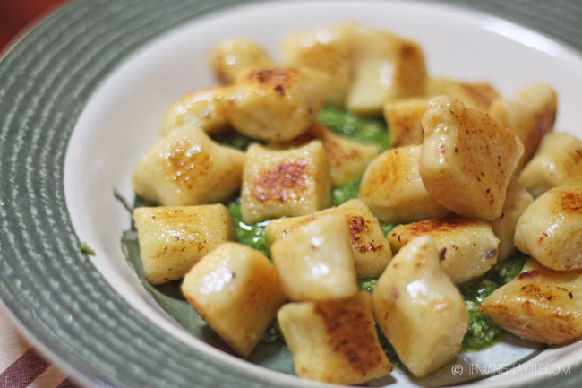 Parsnip Gnocchi with Tarragon-Parsley Pesto