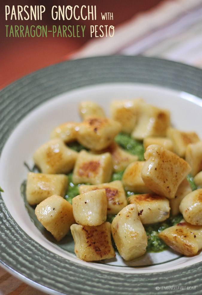 Parsnip Gnocchi with Tarragon-Parsley Pesto